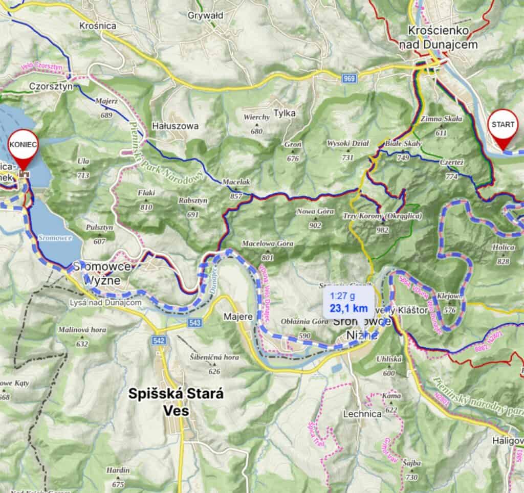 Trasa rowerowa Szczawnica Zamek w Niedzicy